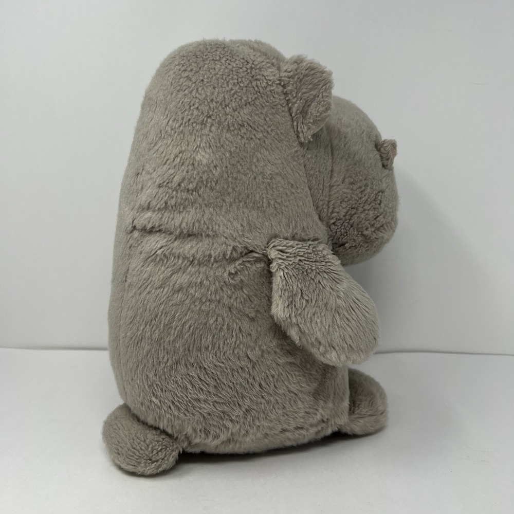 Gray Hippopotamus Hippo Fat Plush 11" Aurora Stuffed Animal Cuddly Soft Play Toy - Picture 13 of 16